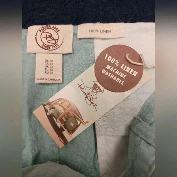 Panama Jack NWT 100% Linen Blue Walking  Shorts Size 38 - Picture 7 of 7